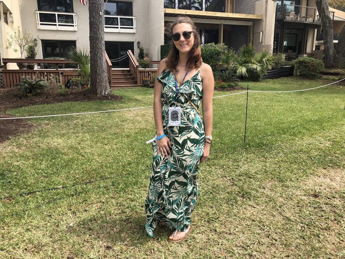 Hilton Head local Morgan Catalano wore a maxi dress with pockets, the perfect place to store extra cans of beer.