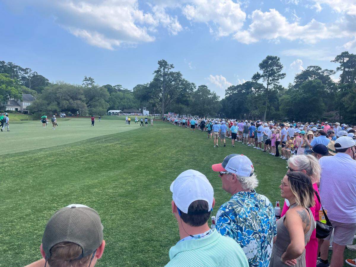 Thousands of fans were following Scottie Scheffler around Harbour Town Golf Links during Saturday’s third round of the RBC Heritage.