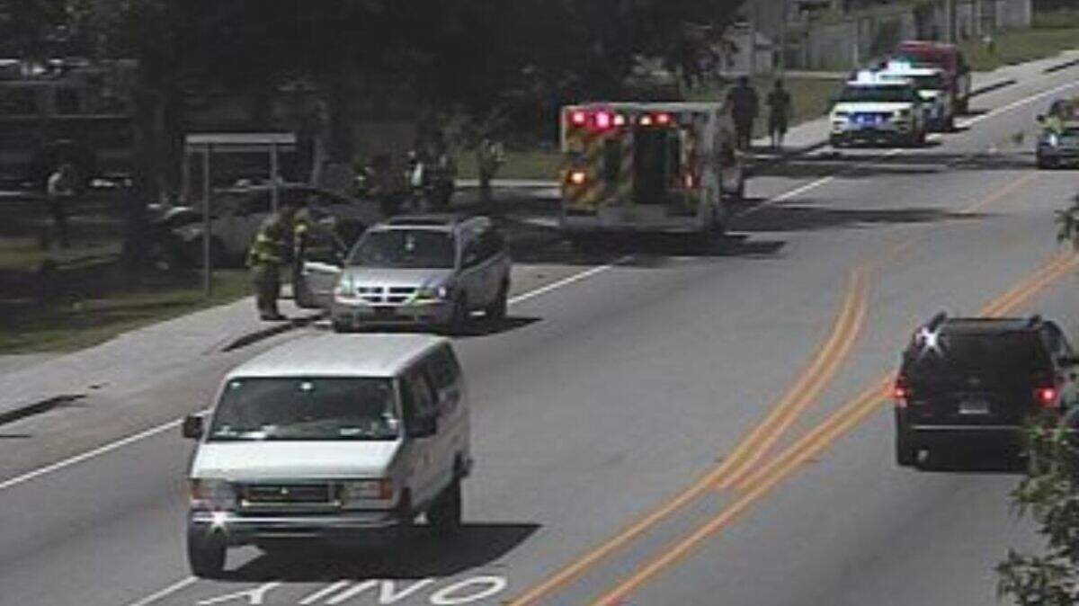Two people were hospitalized after a two-vehicle accident on Sea Island Parkway on St. Helena Island at 11:55 a.m. Tuesday.
