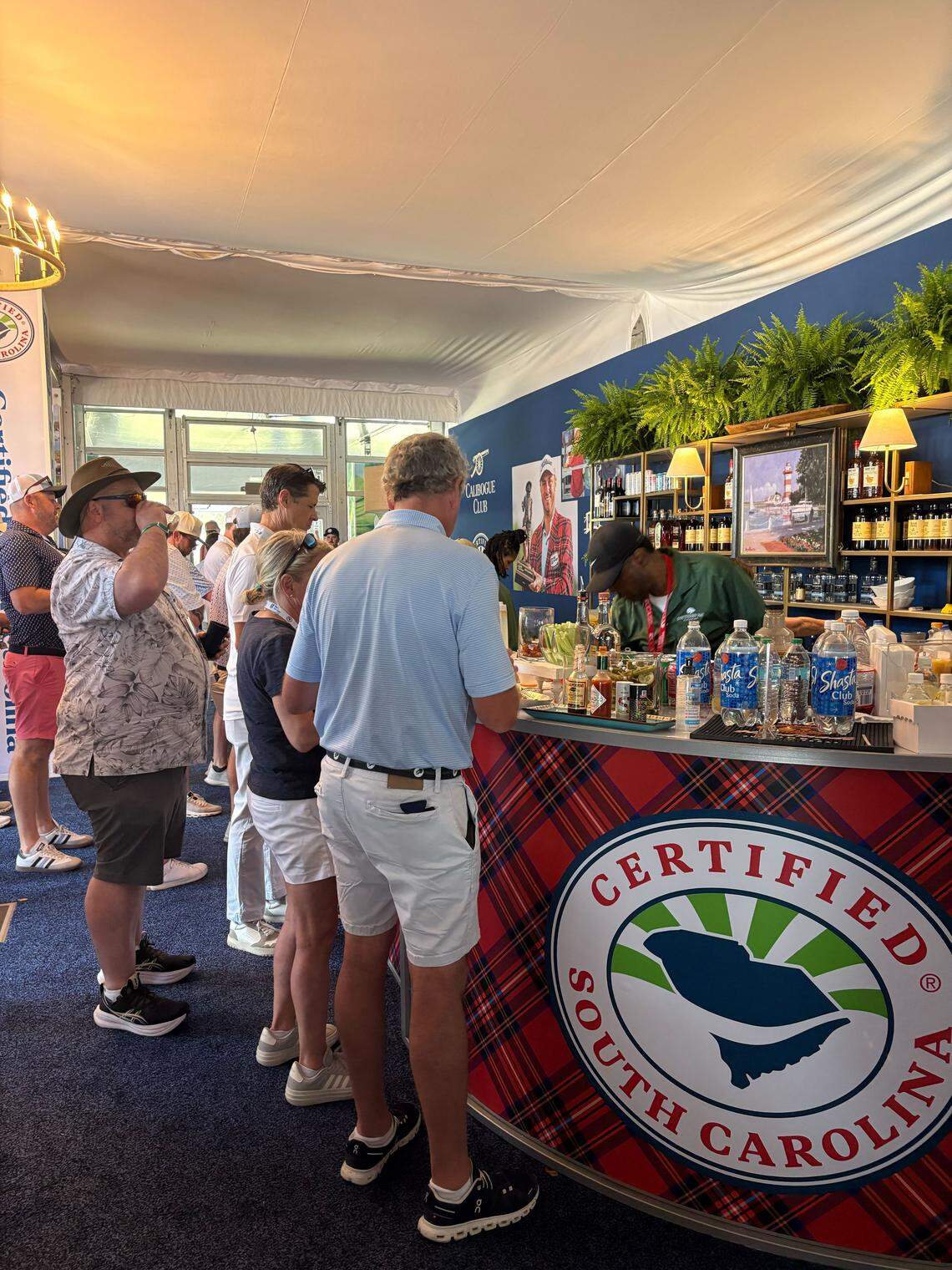 The bar near the entrance of the Calibogue Club at RBC Heritage in 2026.