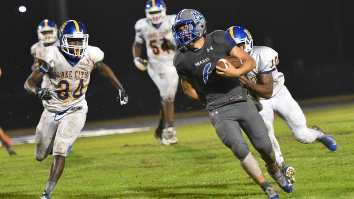 May River’s Brandon Morales and the Sharks had their season end against Dillon on Friday, Nov. 23, 2018.