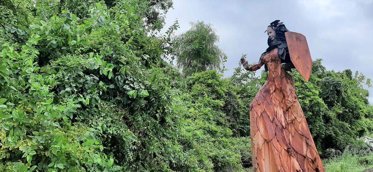 The sculpture that once graced the gateway to downtown Port Royal has been relegated to obscurity at the town’s public works department -- for now. 