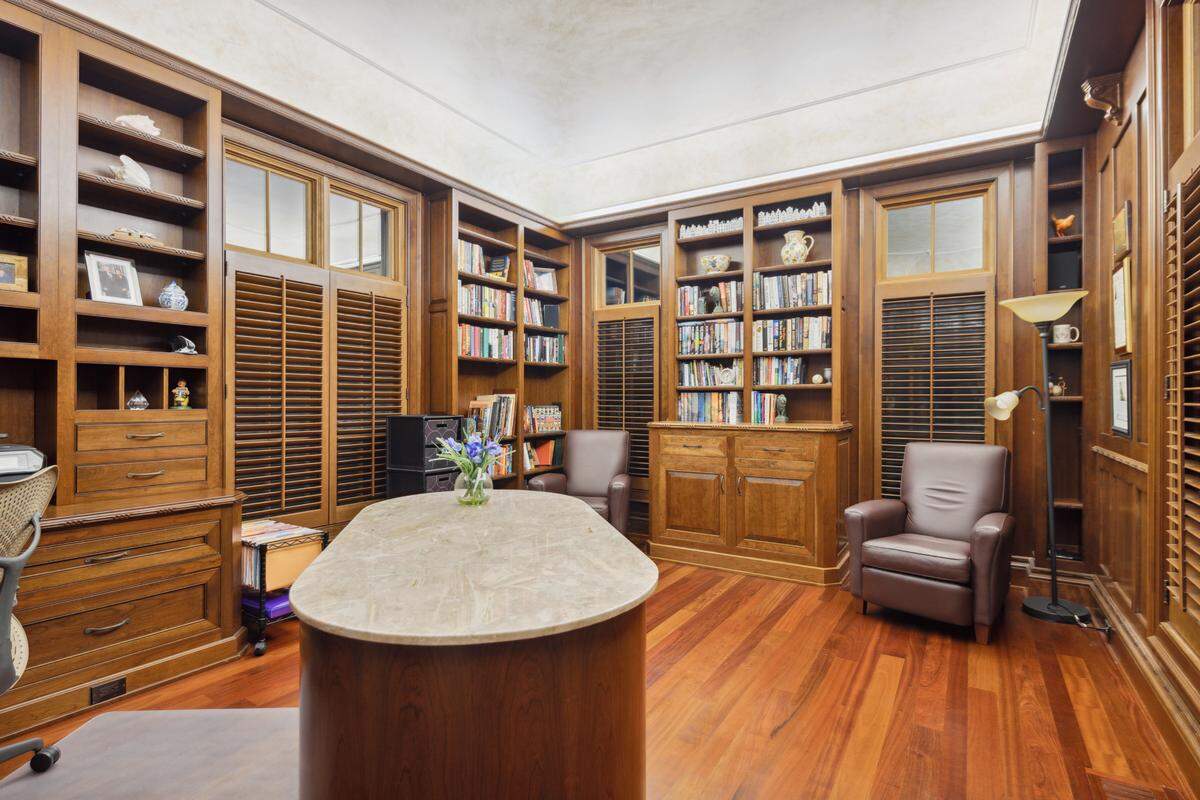 A view from inside the library found within 30 Oyster Shell Lane on Hilton Head Island, SC.