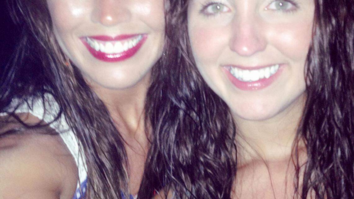 Sisters Cayci Underwood, 27, (left) and Summer Underwood, 21, drifted at sea for about 8 hours after they launched paddleboards from Tybee Island Marina at midday July 15, 2014, and became caught in a thunderstorm. Suffering from scrapes, sunburns and exhaustion, the pair was finally able to swim ashore onto Hilton Head Island's South Beach.