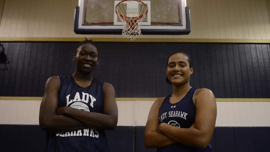Hilton Head Island High's Americal Jenkins, left, and Lauryn Bush are two of the key pieces for the Seahawks as they prepare to tip off the 2013-14 high school girls basketball regular season.
