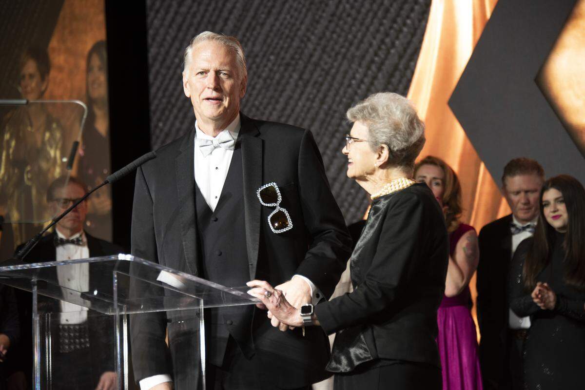 Volunteers in Medicine, which conducts more than 20,000 free patient visits each year to medically underserved communities of Hilton Head Island, received the Chamber’s Heritage Award at the 2026 gala. Pictured here are Dr. John Newman, Executive Director of VIM, and Mary Ellen McConnel, widow of VIM founder Dr. Jack McConnell.
