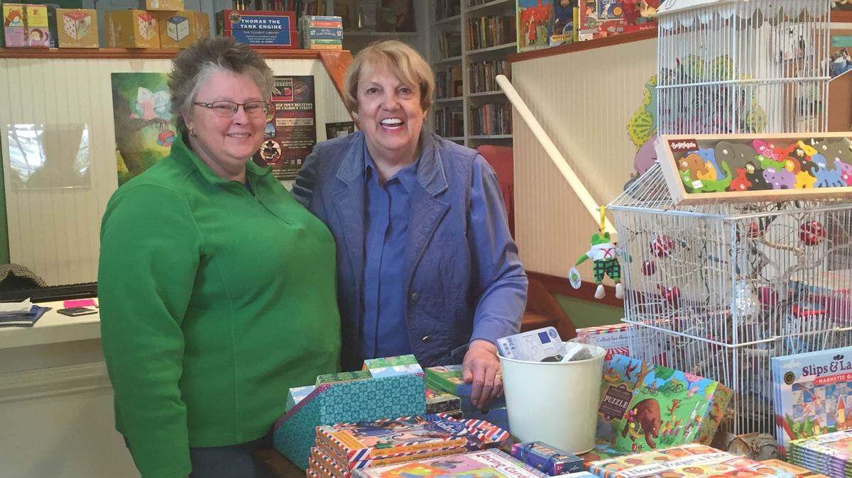 Sally Sue Lavigne and Nancy Beautre at The Storybook Shoppe in Bluffton. Lavigne is taking over the business on Jan. 23 as Beautre retires.