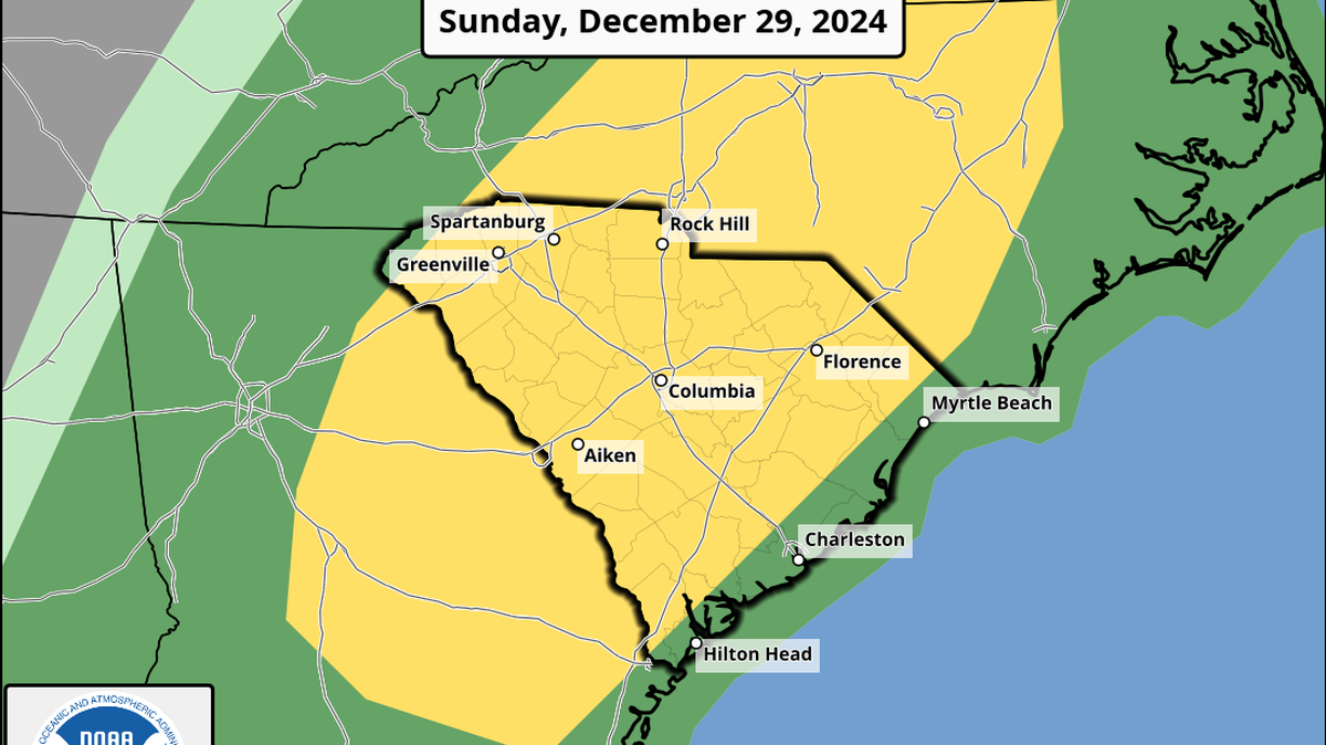 Thunderstorms are possible across much of the state on Sunday.