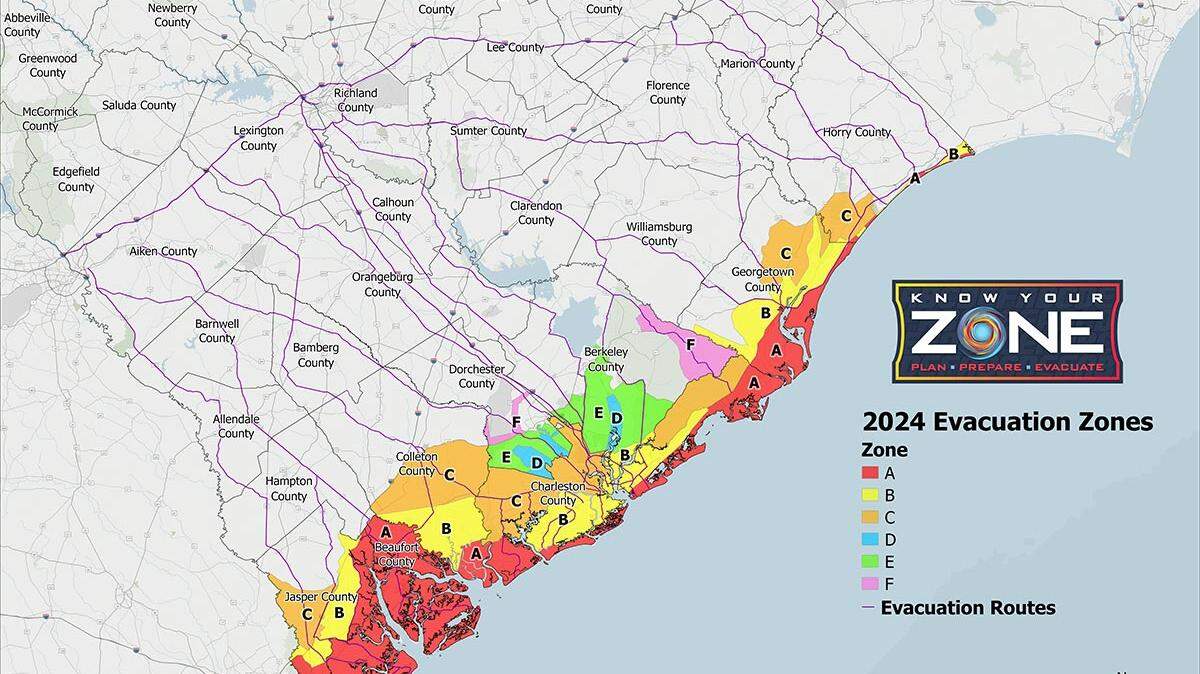 A look at the new updated evacuation zones for the 2024 Atlantic hurricane season.