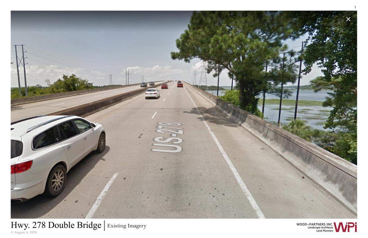 The existing view of the Hilton Head bridges over Skull Creek