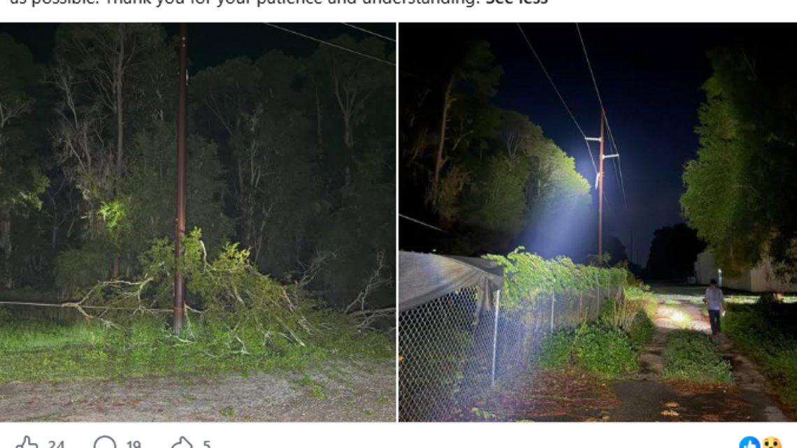 Why did power go out on Hilton Head Sunday night?