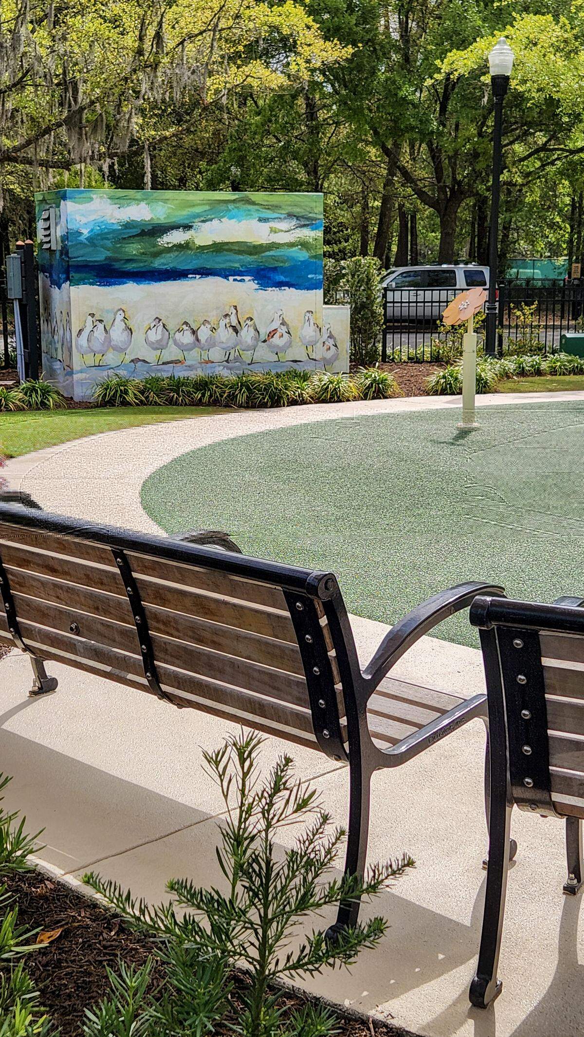 The Town of Bluffton will open a new splash pad at Oscar Frazier Park. There will be bench seating shaded by large umbrellas to allow for adult supervision of children.
