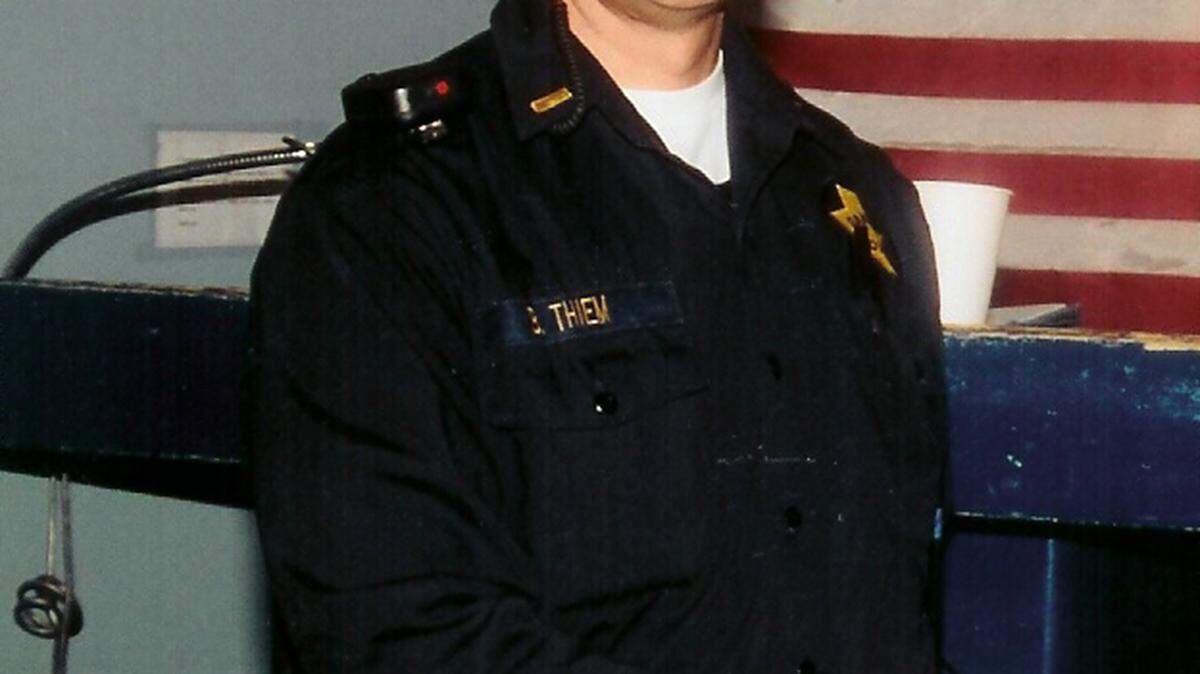 Brian Thiem, a former cop with the Oakland Police Department, at Roll Call in 2004 - his final year with the department.