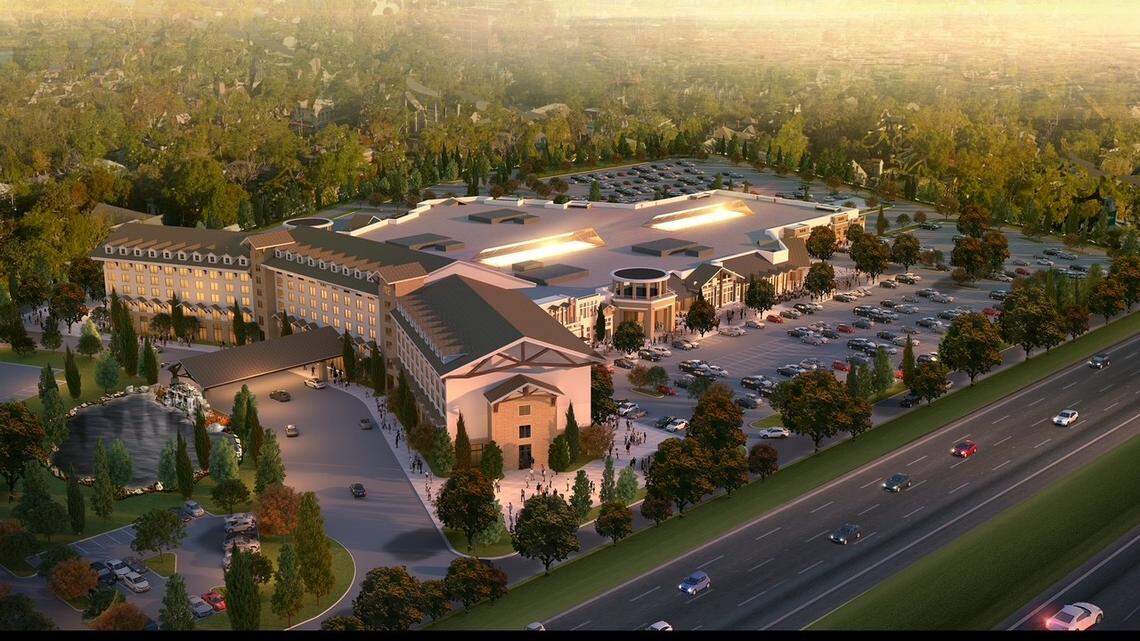 Rendered image of the proposed casino and resort in Santee, SC, located in Orangeburg County.