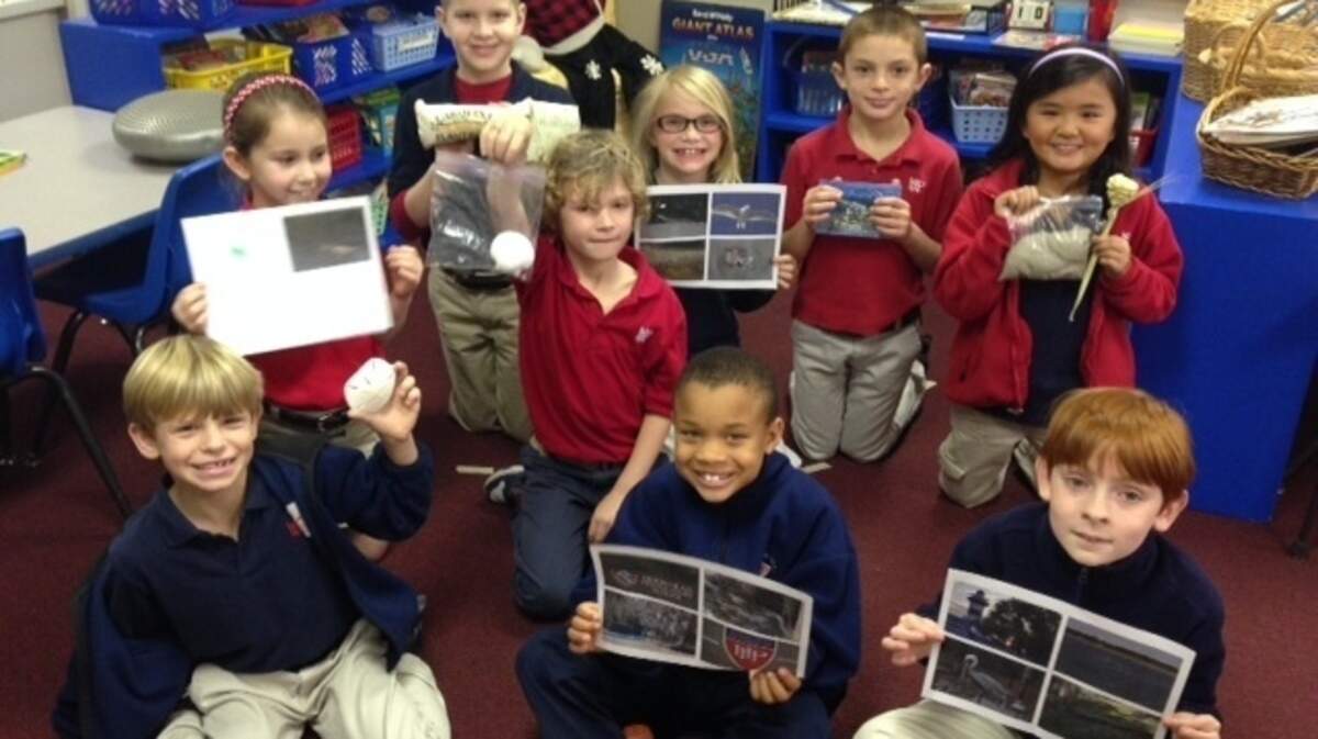 After seeing a request from a student in Washington, D.C., for help on a project about the states, Hilton Head Preparatory School second-graders shipped a package of items representing South Carolina. They collected sand from the beach, a sweetgrass rose, Carolina stoneground grits, a sand dollar, a shell magnet, postcards and numerous photos of our island and wildlife.