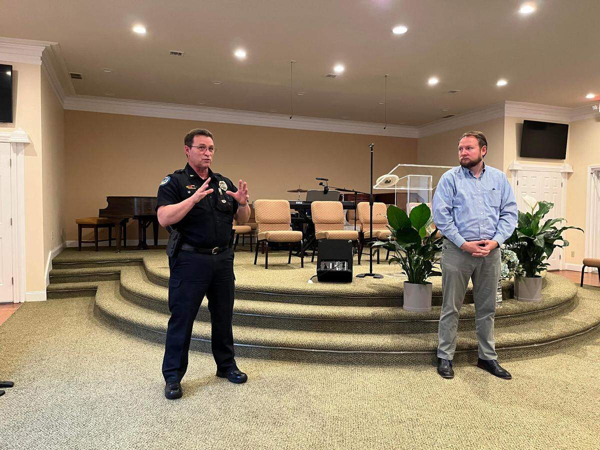 Following a spate of shootings in 2022, Beaufort Police Chief Dale McDorman and Mayor Stephen Murray addressed the Northwest Quadrant and Old Commons neighborhood associations.