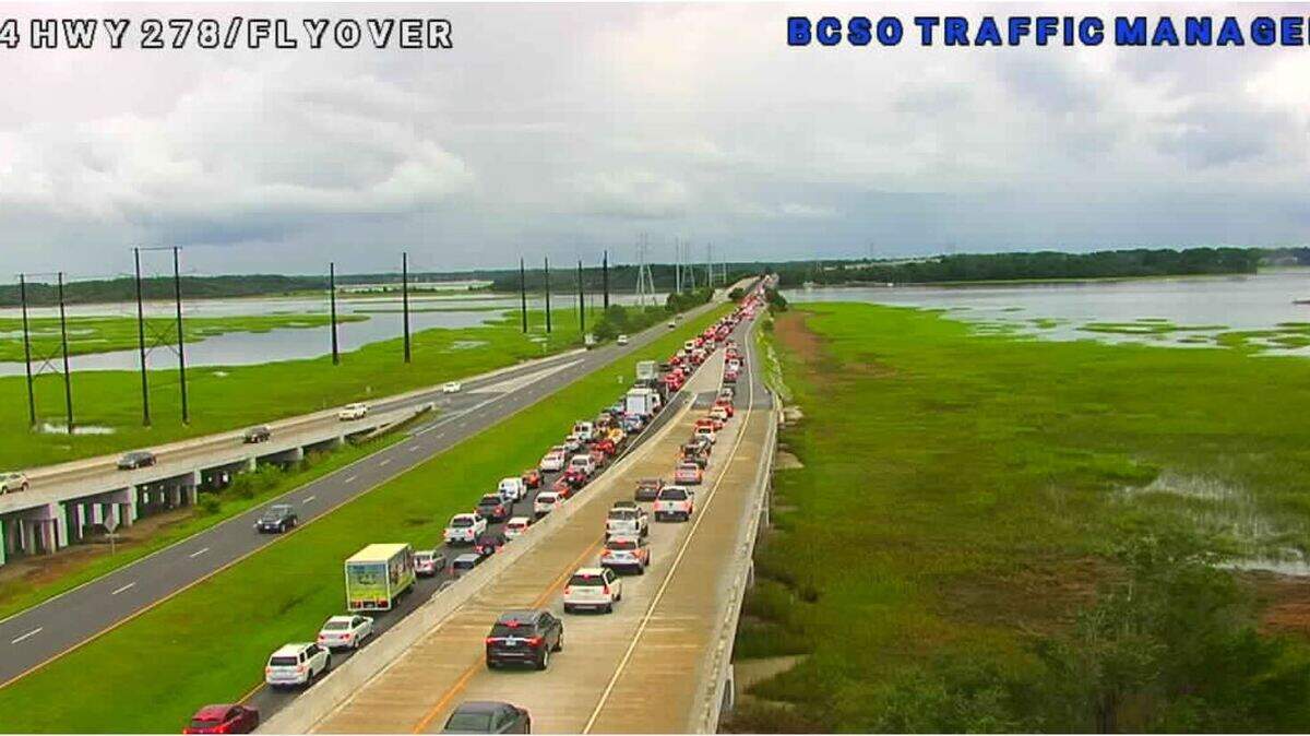 Drivers reported near standstill traffic Tuesday morning from Tanger 2 in Bluffton to Jenkins Road on Hilton Head Island.