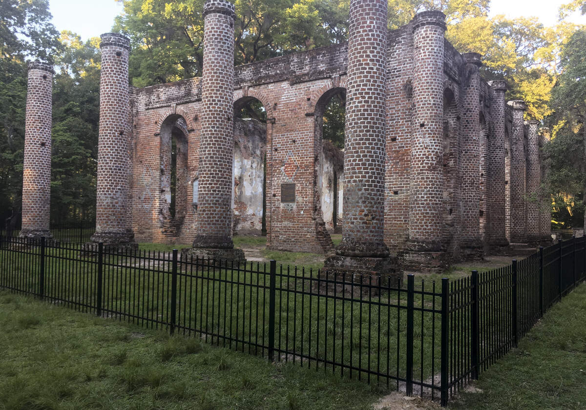 The Old Sheldon Church ruins in Yemassee are shown Sunday after a fence was installed around the structure. The 18th-century ruins have been the target of regular vandalism throughout the years.