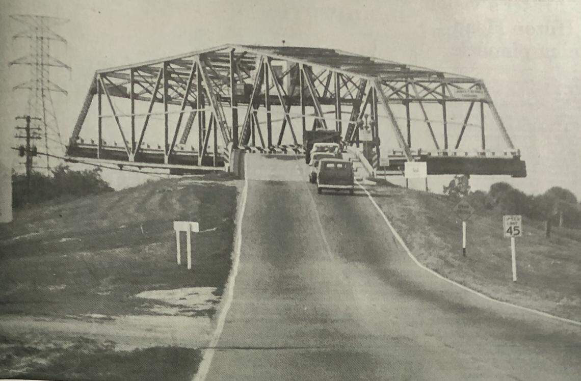 This photo shows the swing bridge that carried motorists on and off Hilton Head Island in 1972.