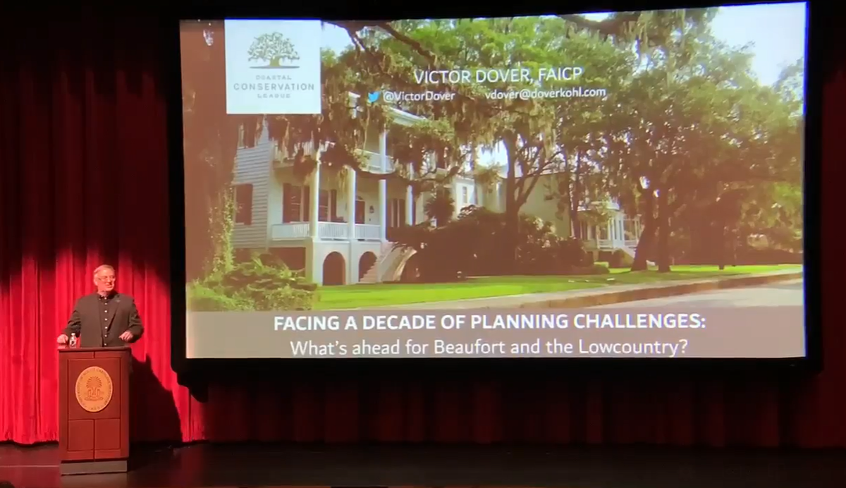 Victor Dover of Dover, Kohl and Partners speaks about challenges related to growth facing the city of Beaufort.