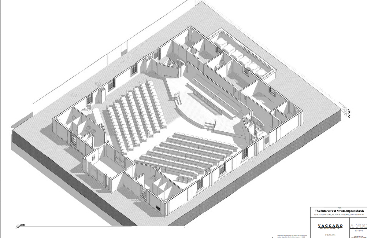 The pews of the new church building will seat up to 200 people.
