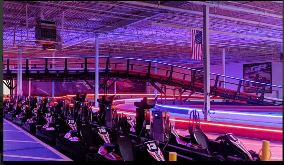 A photograph of a K-1 Speed go-kart facility similar to the one proposed in Bluffton