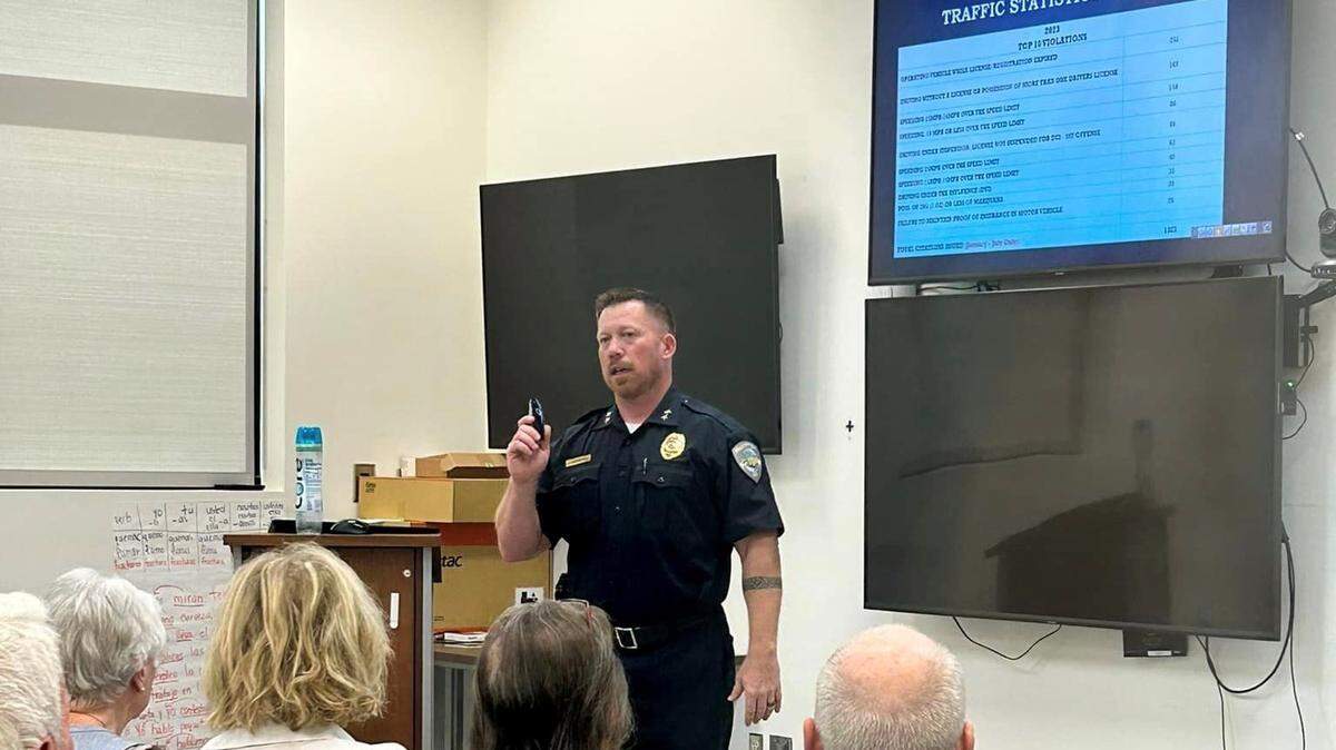 Bluffton Chief of Police Joseph Babkiewicz hosted a community safety discussion the evening of Aug. 21 in response to rising traffic fatalities in the Bluffton area.