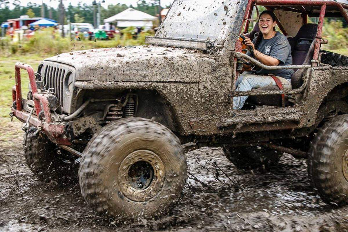 Jennifer Taylor Petersen of Beaufort says she doesn’t mind the mud. She’s one of the drivers featured on Thursday night’s “Truck Night in America” on the History Channel.