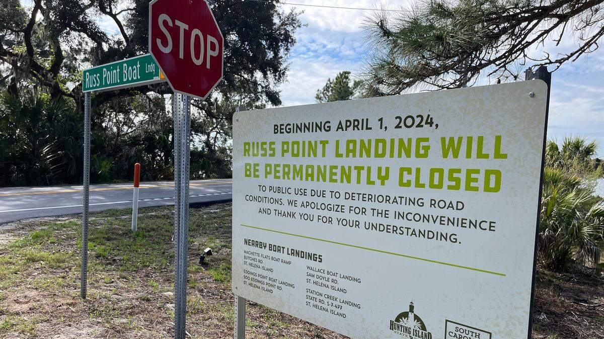 This sign announcing the closure of Russ Point Boat Landing has gone up along Sea Island Parkway near the bridge to Fripp Island. But state Sen. Chip Campsen says he’s received assurances that the state now plans to repair road leading to the boat landing and keep it open.