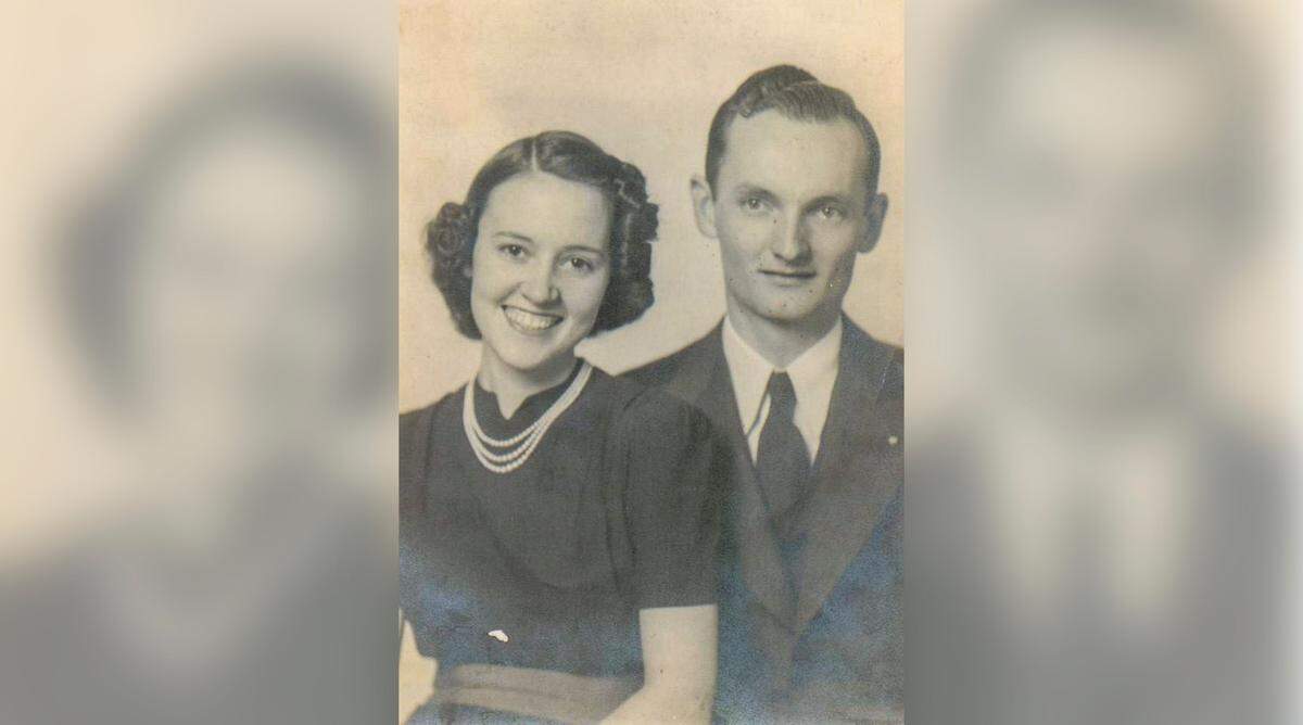 Lois and Norris Richardson as newlyweds.