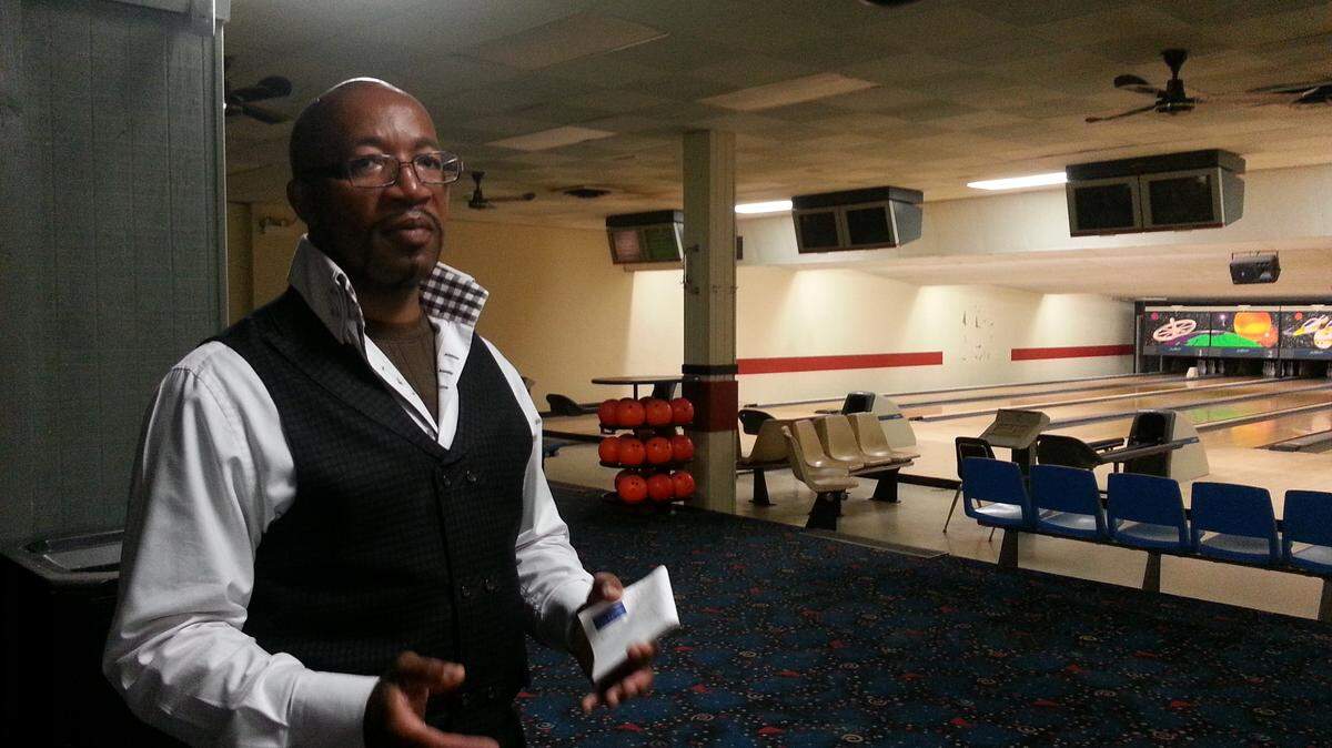 Love House Ministries Pastor Randy Roberts in the former Ribaut Lanes, which the church intends to reopen as a Community Bowling Center.