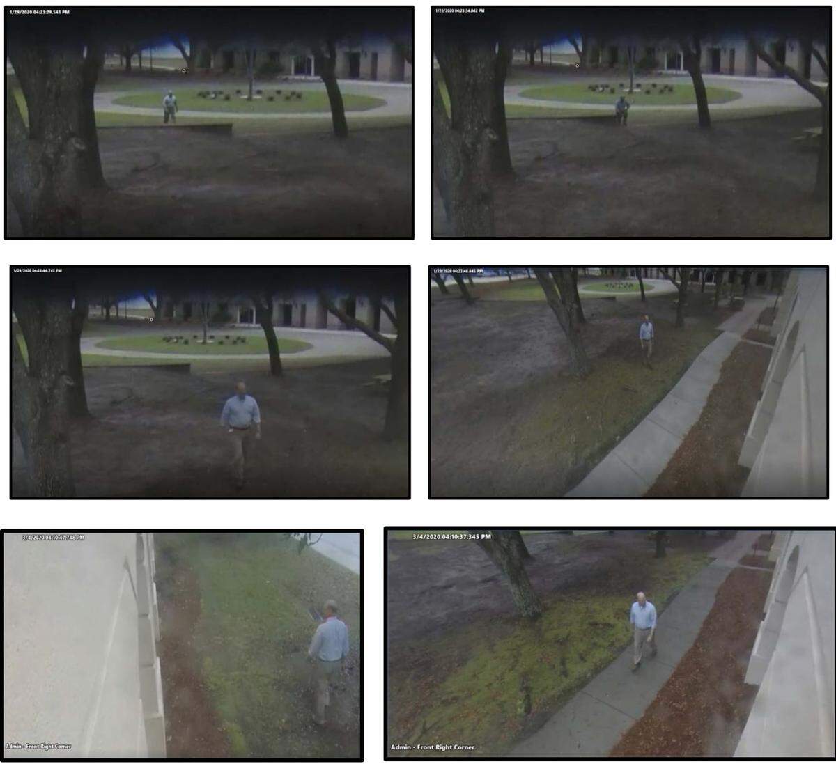 A screenshot from Beaufort County Treasurer Maria Walls’ lawsuit against County Auditor Jim Beckert that allegedly shows Beckert walking outside Walls’ office.