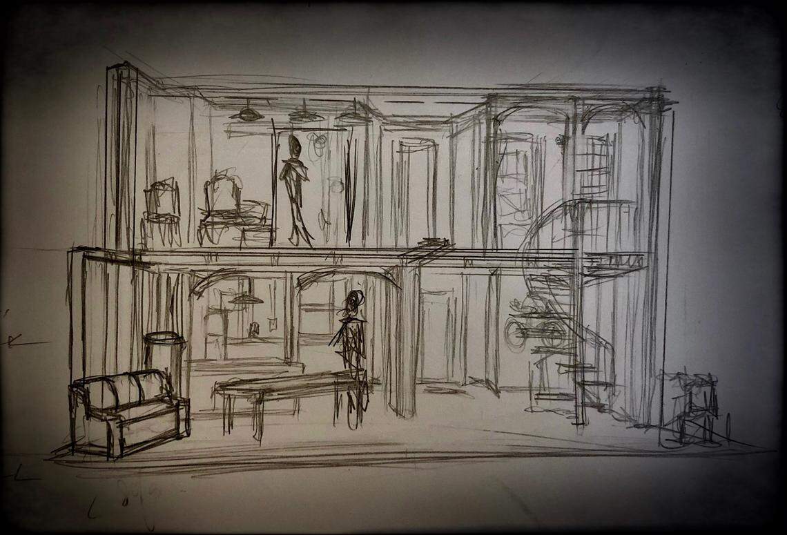 Shannon Robert’s set design for a Chinatown duplex for Lean Ensemble Theater’s season opener, “The Humans”
