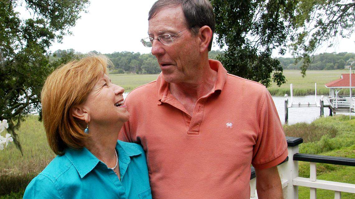 Walter and Conrelia "Nela" Gibbons Edgar at their Edisto Island home. 