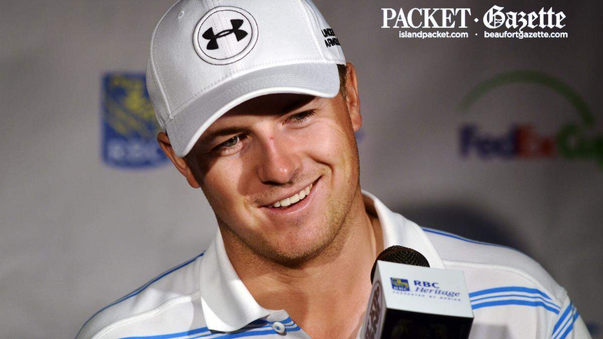 Jordan Spieth meeting with the media Wednesday.