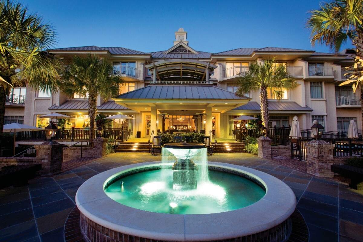 The new Harbour Town Residences will be built in what is now the front entrance area of the Inn and Club at Harbour Town, pictured here.