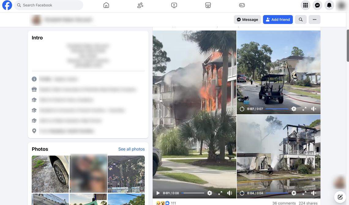 A screen capture of the fire on Fripp Island posted to Facebook on Aug. 16, 2025.
