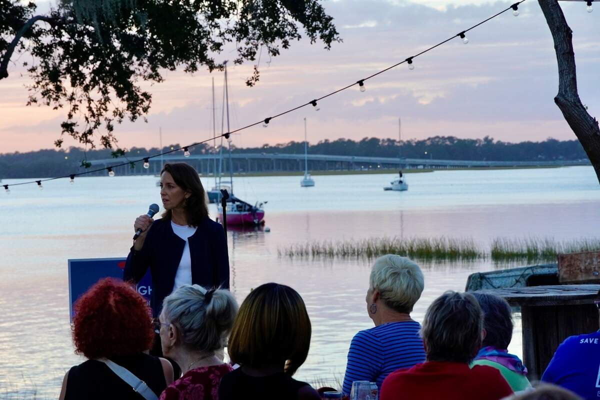 Tally Casey is running alongside Cunningham to be South Carolina’s next lieutenant governor. As a former fighter pilot for the South Carolina Air National Guard, she told Port Royal voters Friday that she fondly remembers the Lowcountry from her visits to the Marine Corps Air Station in Beaufort.