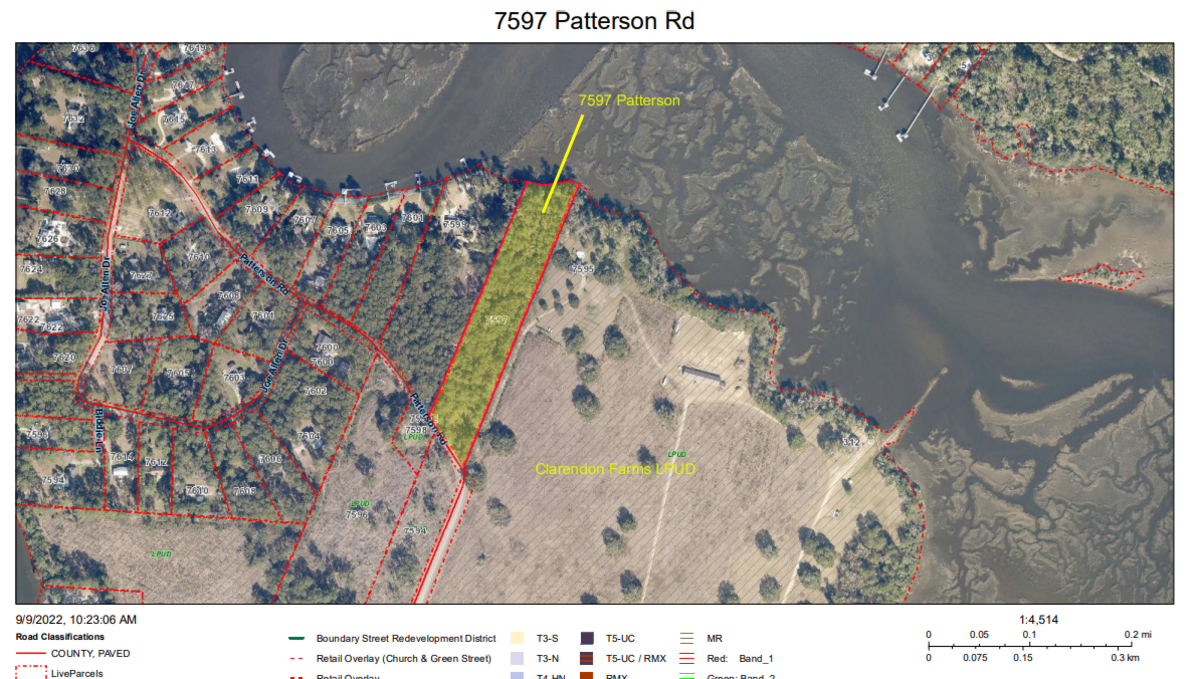 David Greer and Amy Wylie of Spartanburg, who were proposing to buy this Patterson Road land, asked the city to annex the waterfront into the city limits and rezone it. It’s currently in Beaufort County’s jurisdiction. They hoped, David Greer said, to build their “forever home” on the land a real estate notice describes as “magical.” Critics said they wanted the annexation because the city’s riparian regulations are less stringent and they wanted to put in a longer dock.