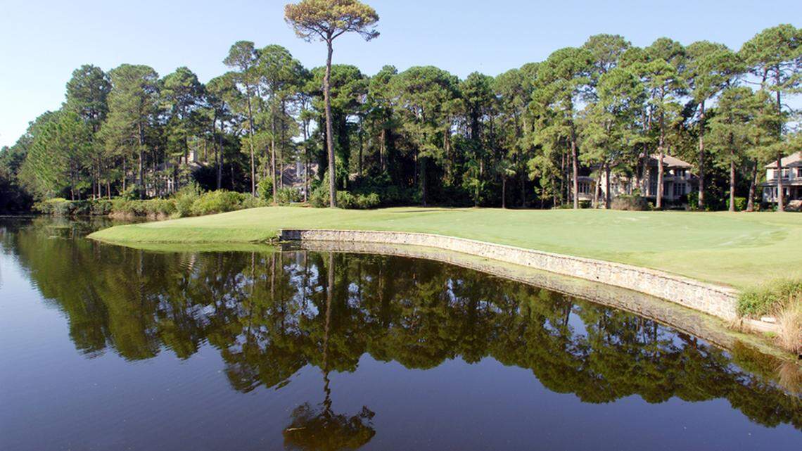 The Arnold Palmer Design Company is preparing to debut its redesign of the recently renovated Wexford Plantation Golf Course, where Palmer and his team brought their design style to the 525-acre golf, yachting and tennis community on Hilton Head's south end. The 18-hole Wexford course was originally designed by Willard C. Byrd and opened in 1983. The 15th hole of the Arnold Palmer Signature Course, pictured on Friday, features a stone wall at the front of the green. Palmer will be on hand to officially unveil the course on Oct. 20.