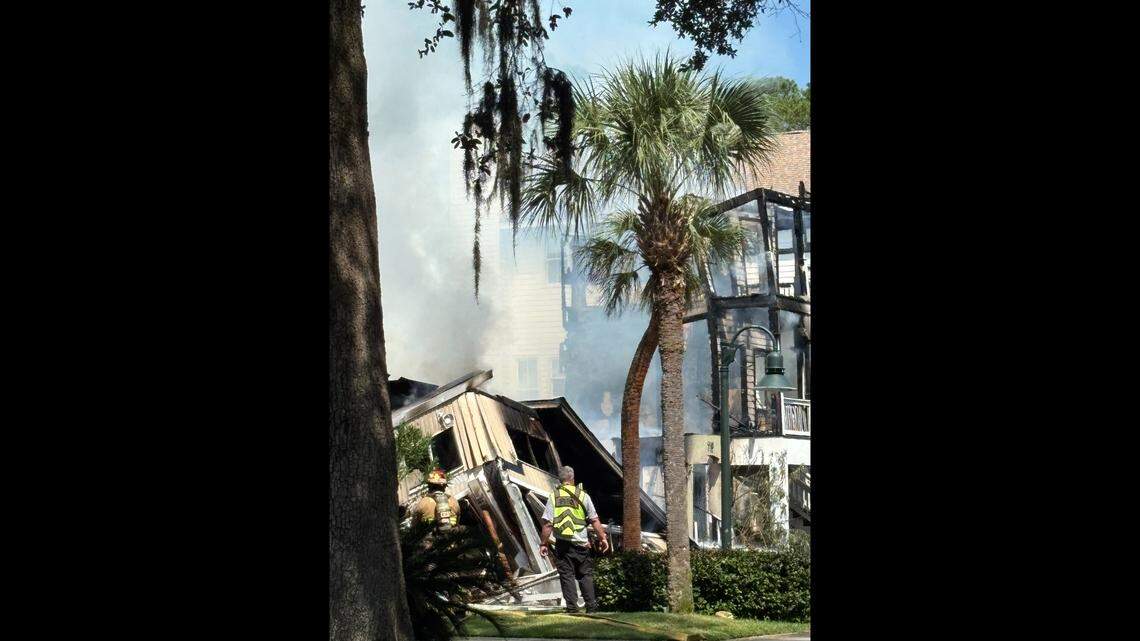 A fire destroyed at least three homes on Fripp Island Saturday.