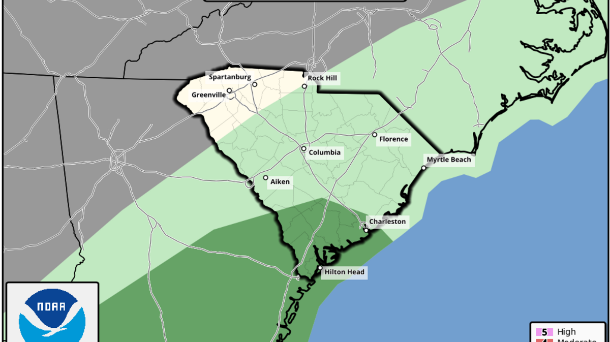 Severe weather outlook for South Carolina.