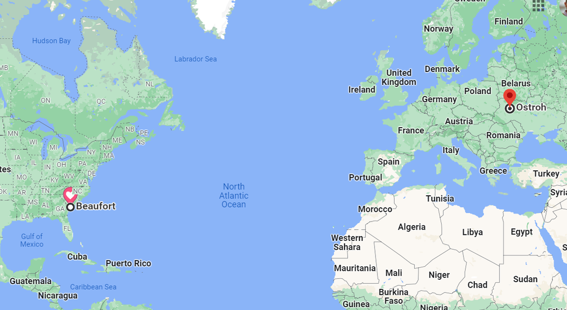 Ostroh is a historic city, dating to the Middle Ages, located in the Rivne province in western Ukraine. With a population of 15,000, it is similar in size to Beaufort.