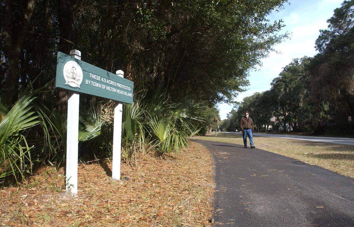 This town-owned plot of land, at left, next to the leisure trail on the west side of North Forest Beach Drive on Hilton Head Island.