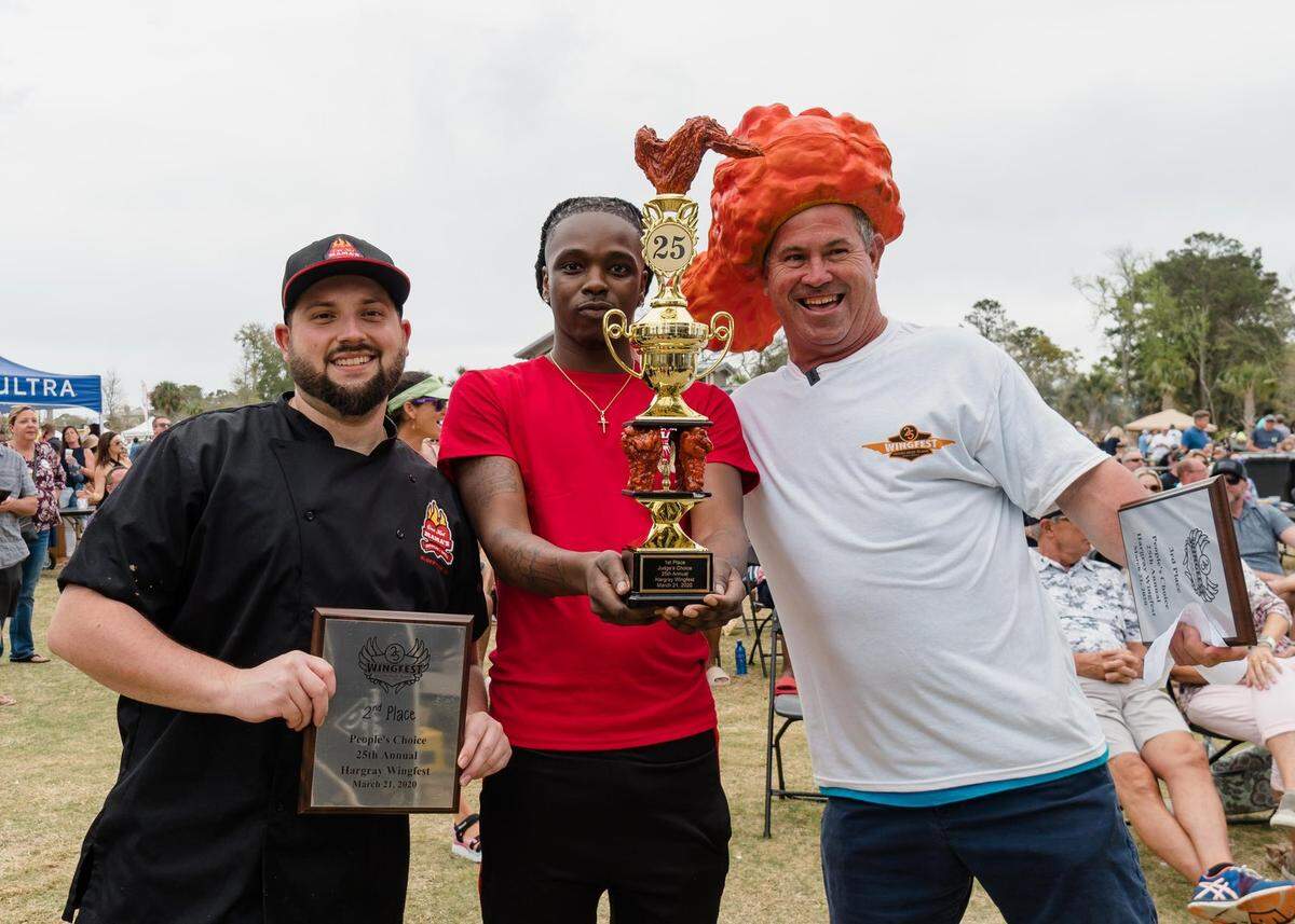 Judge’s Choice winner and People’s Choice runner-up, One Hot Mama’s, at last year’s 25th annual Wingfest event.