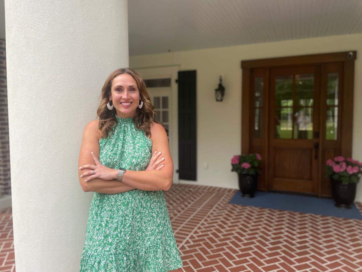 Meg James stands outside May River Manor on April 2, 2024. She has been the manager since it opened Jan. 1.