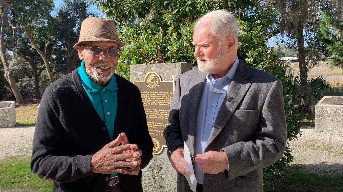 A screen grab from a Town of Hilton Head Island YouTube video in which the Rev. Isaac Wilborn is interviewed by then-Mayor John McCann in February 2022.