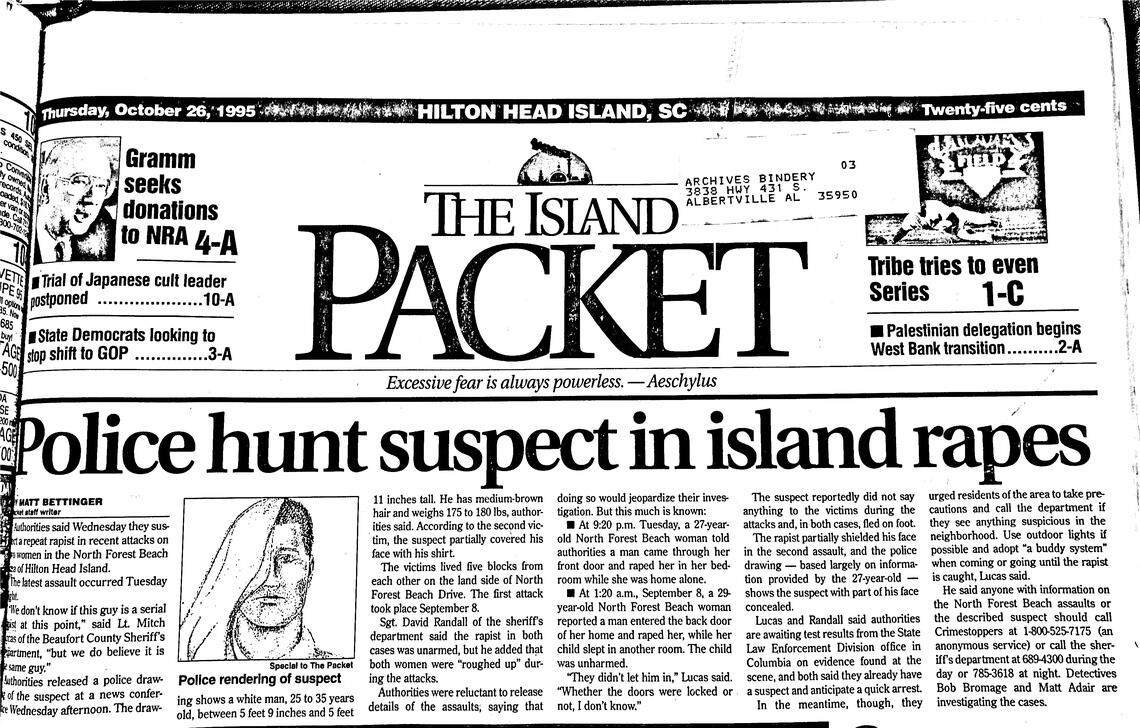 The front of the Oct. 25, 1995, edition of The Island Packet