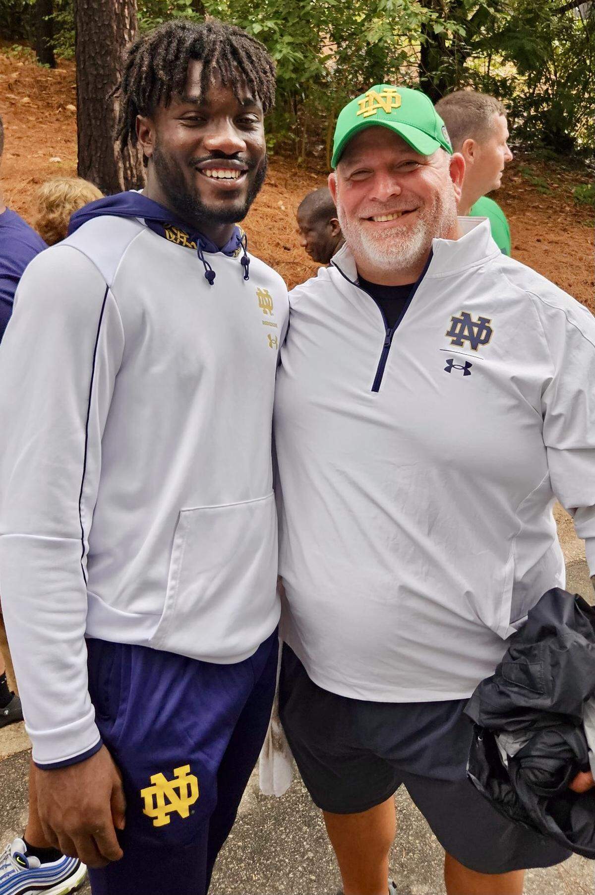 Jaylen Sneed poses with Hilton Head Island High School head football coach B.J. Payne.