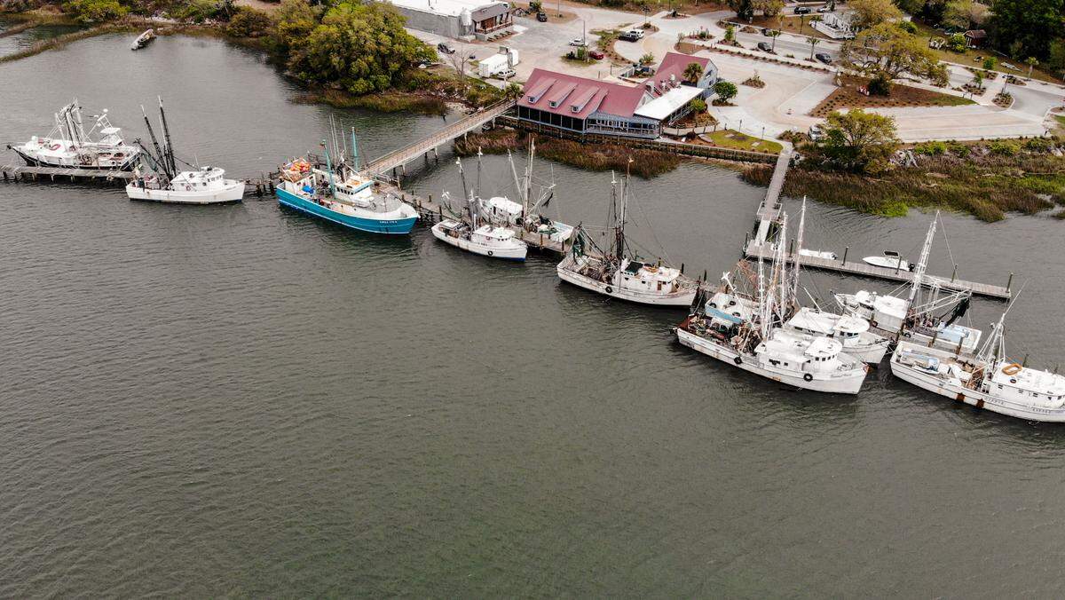 Boats in various states of sea worthiness at the Port of Port Royal shrimp boat dock as seen on Tuesday, April 5, 2022.